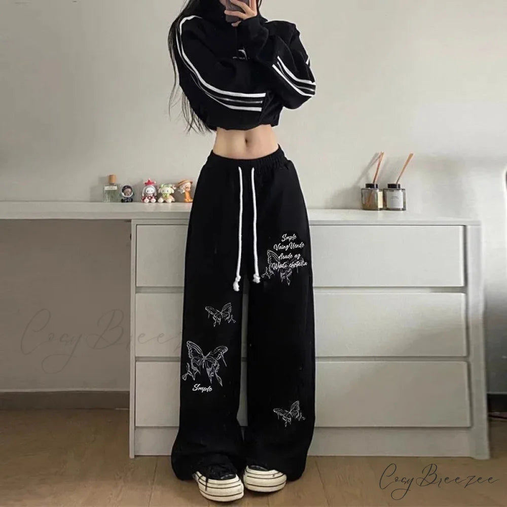Dopamine Slimming High Waist Wide Pants black / M pants-241228