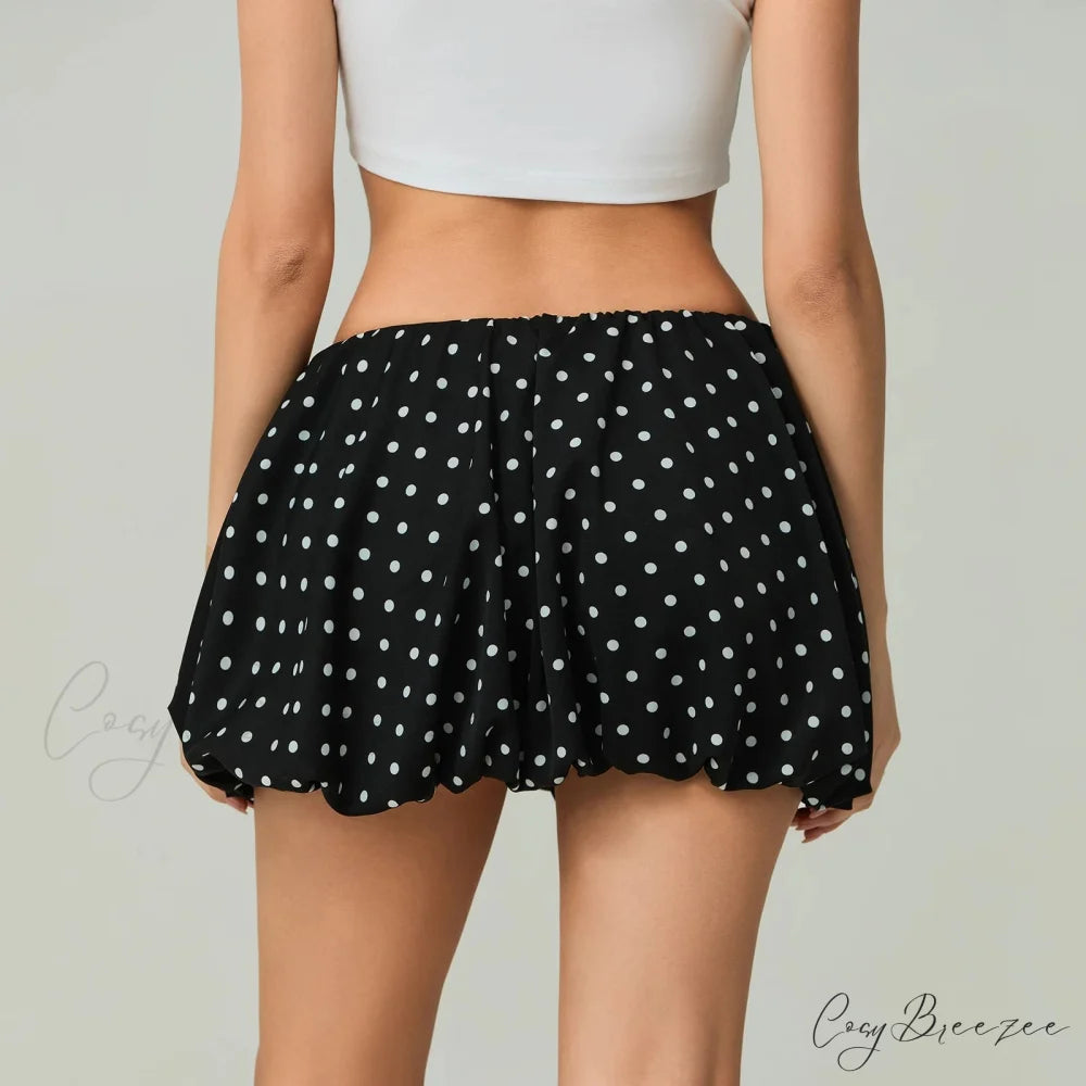 Dot Pattern Low Rise Skirt skirts-250223