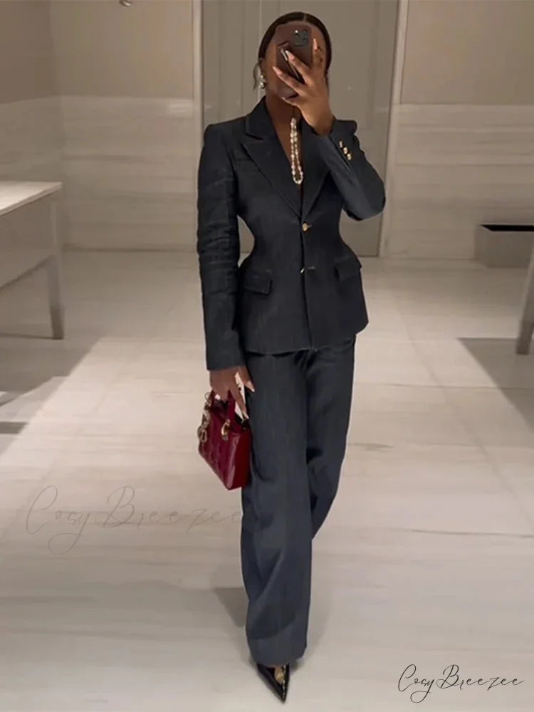 Dotted Tube Top Wide-Leg Pants Formal Two Piece Set officetwopieceset-250223