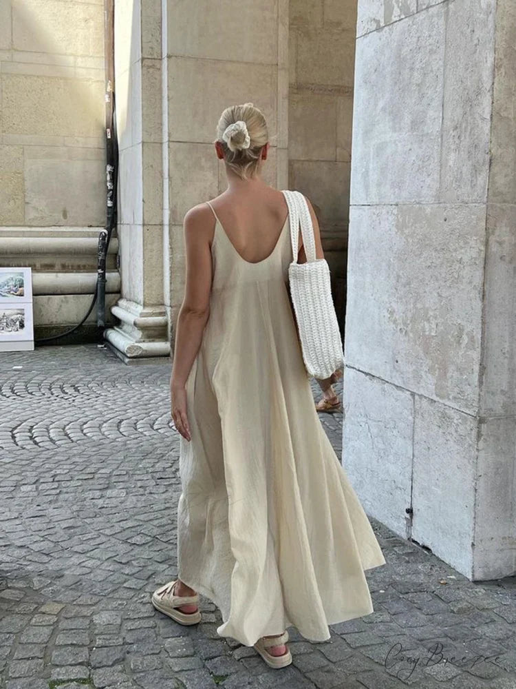 Double Layers Graceful V-neck Long Dress