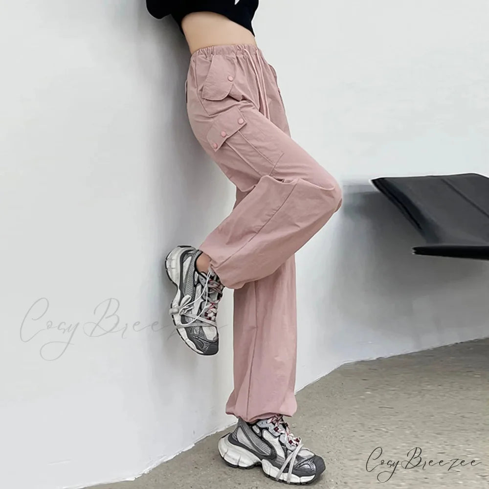 Drawstring Bound Feet Slim Fit Jogger Pants pants-241228