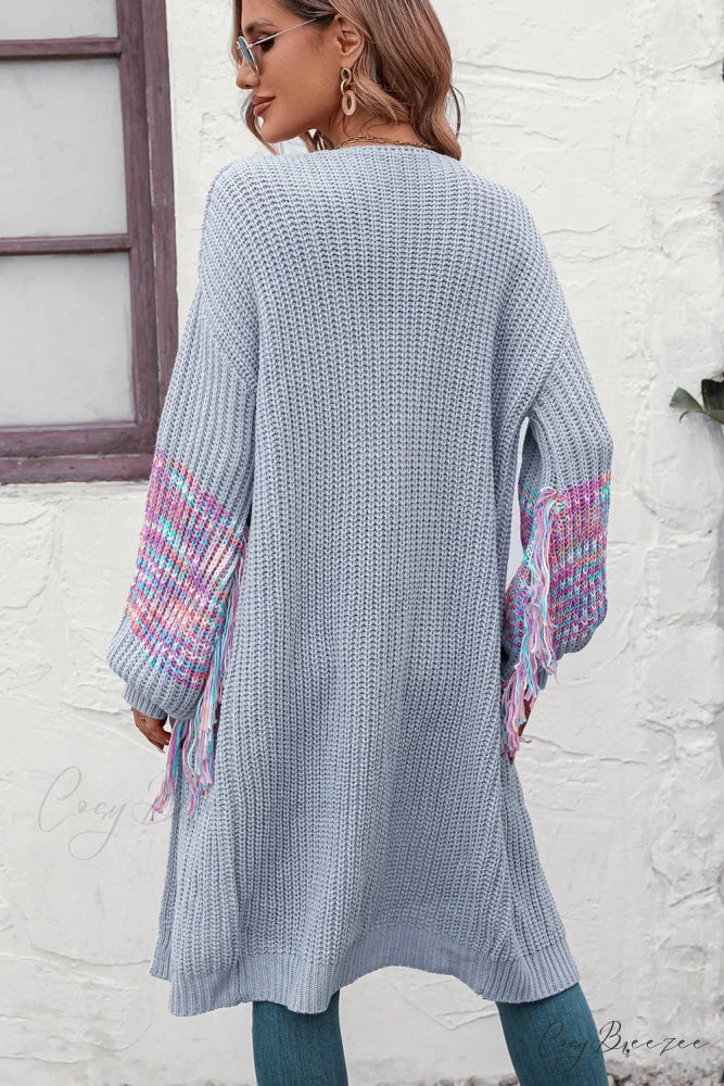 Dropped Fringe Cardigan Arm with Shoulder