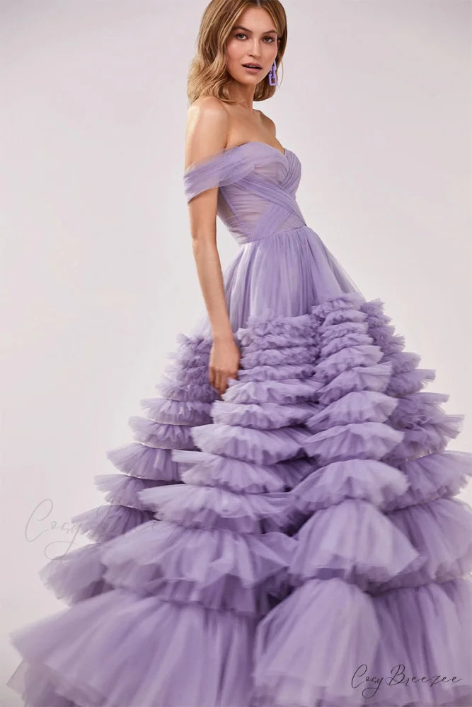 Duchess Off-The-Shoulder Graceful Prom Maxi Dress