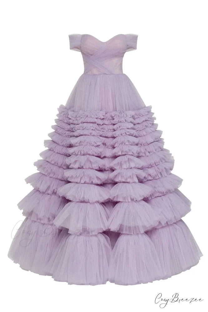 Duchess Off-The-Shoulder Graceful Prom Maxi Dress