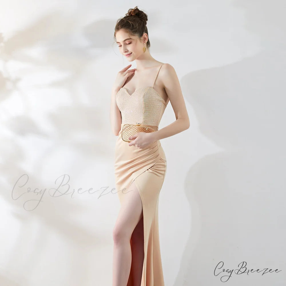 Dulce Hot Stone Charming Sling Long Dress