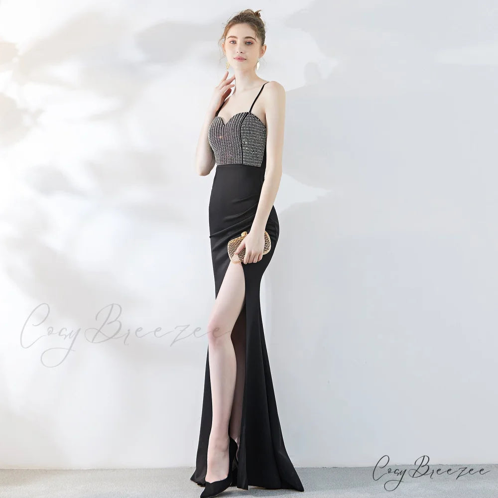 Dulce Hot Stone Charming Sling Long Dress