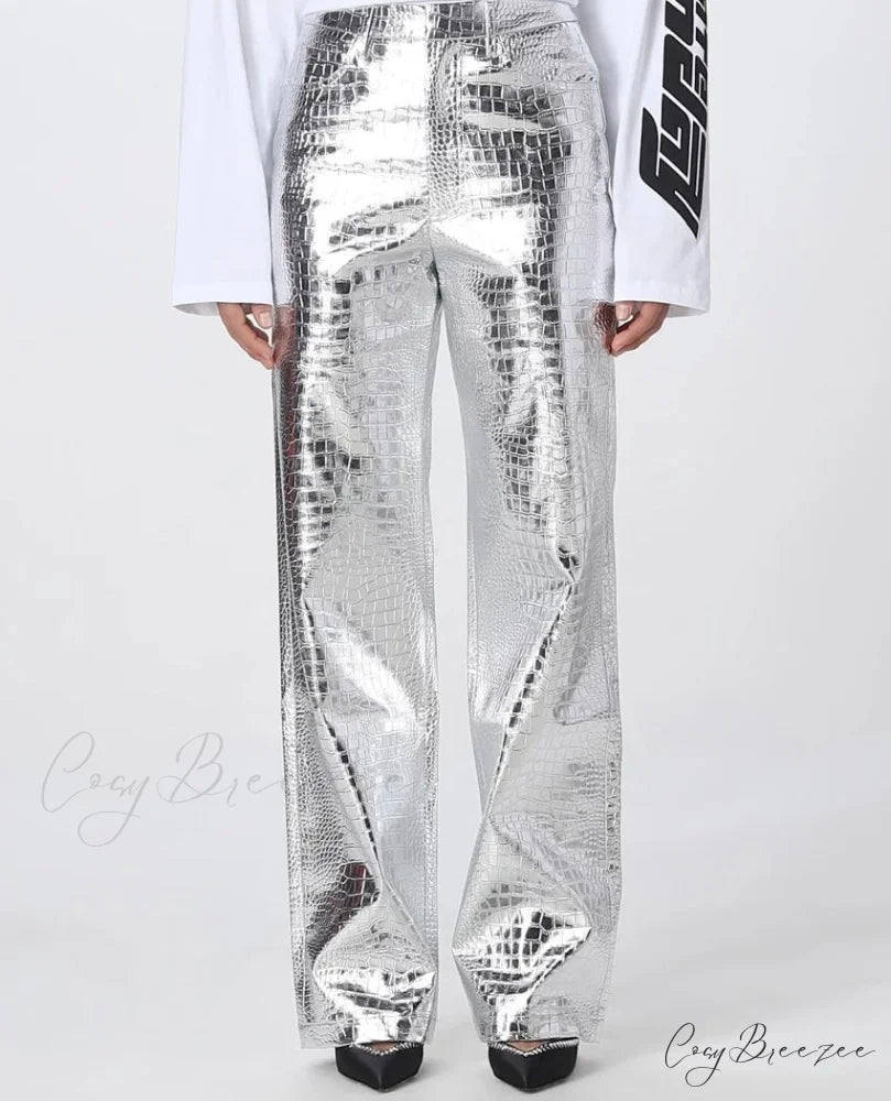 EDA Elegant PANTS Silver / L