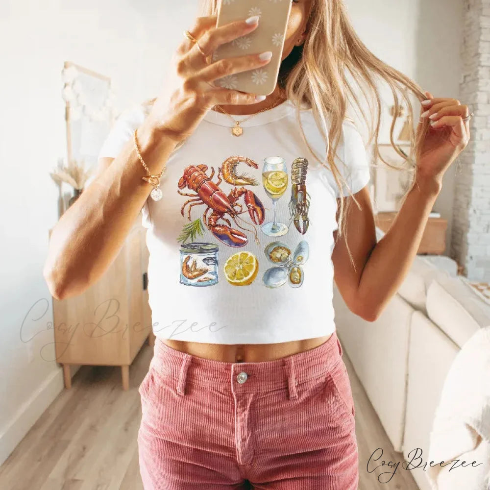 Edgy Printed Dark Crop Fit Tee t-shirt-250223