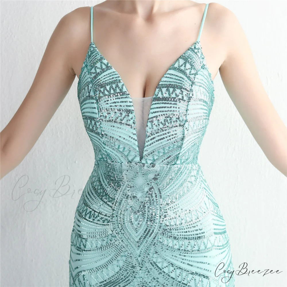 Edlyn Sequin Laceup Charming Mermaid Formal Dress