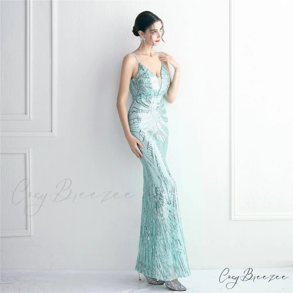 Edlyn Sequin Laceup Charming Mermaid Formal Dress