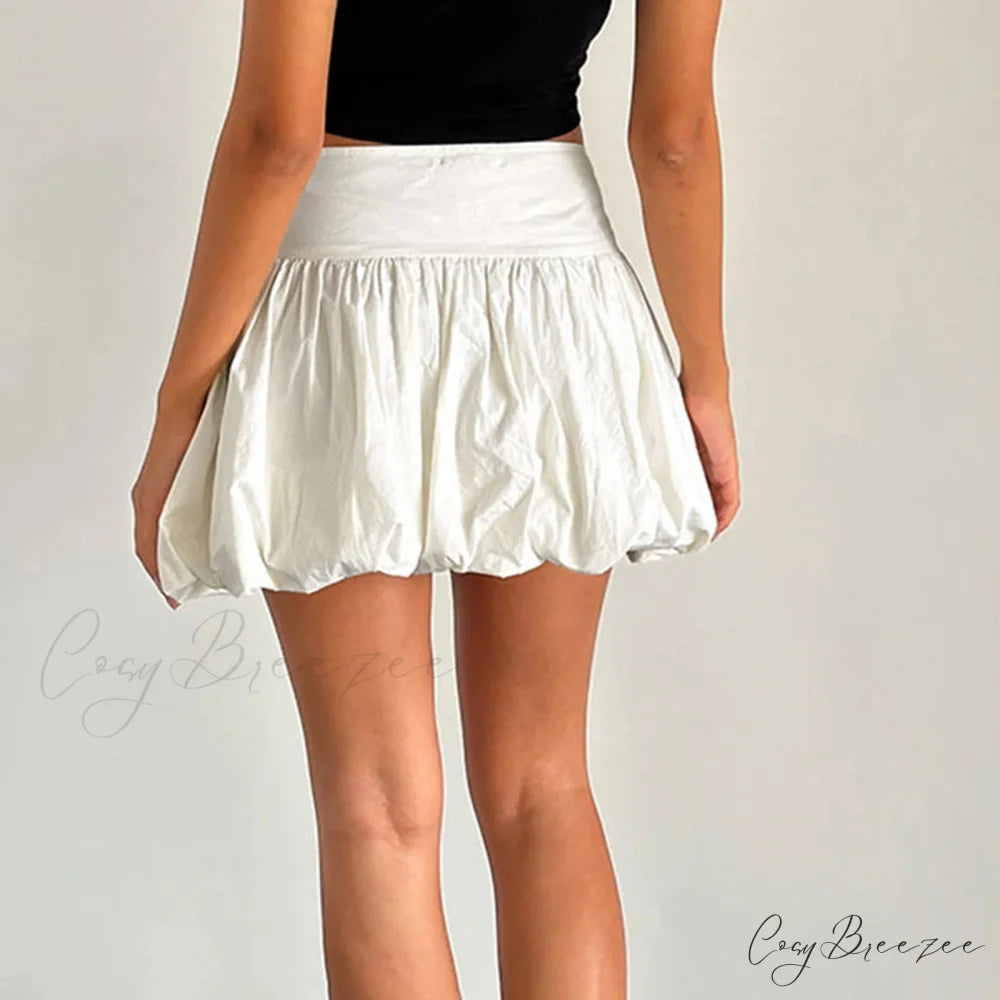 Elastic High Waist A-Line Skirt skirts-250223