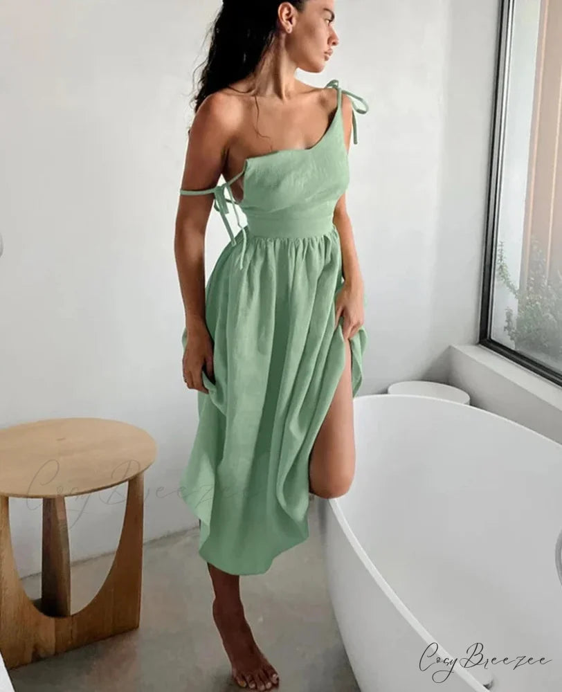 ELBA Elegant MIDI DRESS Green / S