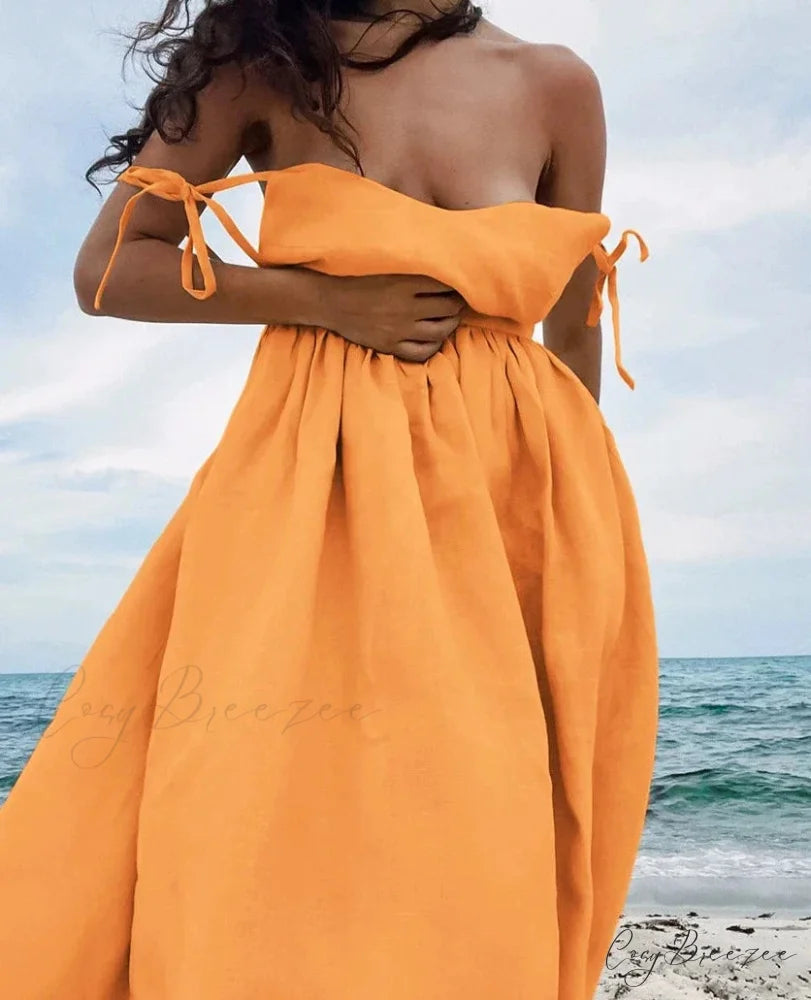 ELBA Elegant MIDI DRESS Orange / S