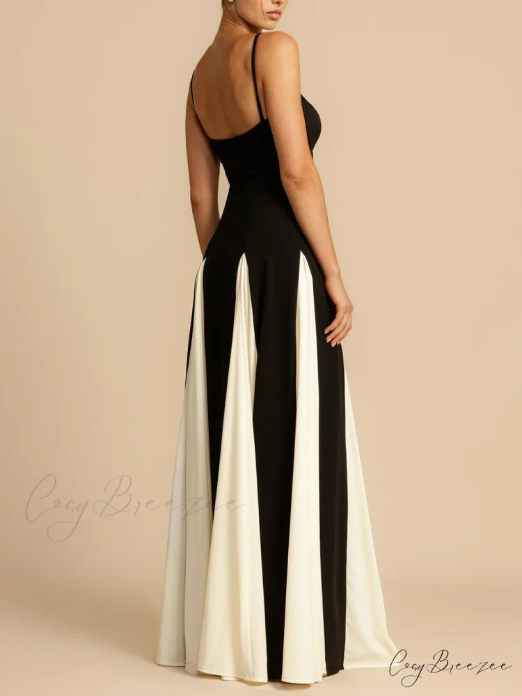 Elegance Panelled Tulle Charming A-line Slip Maxi Dress