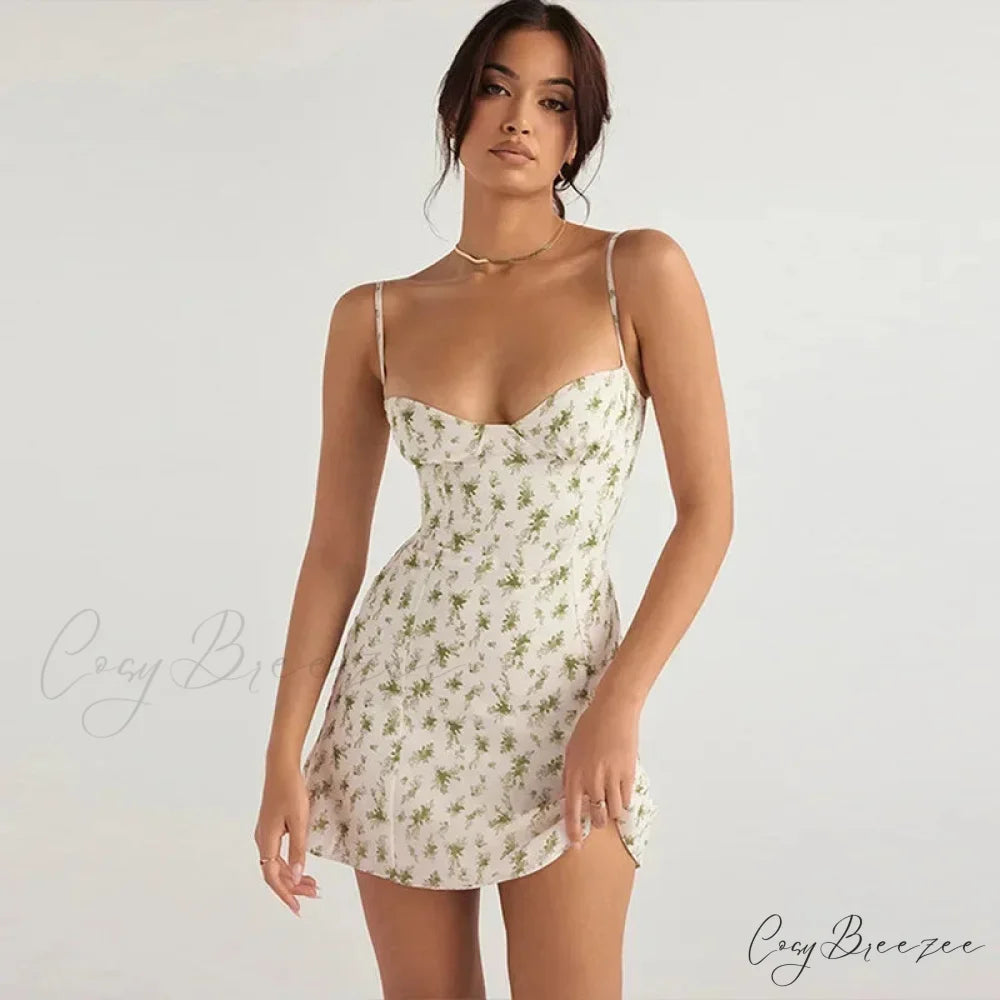 Elegant Backless Slim Floral Sundress floraldress-250126