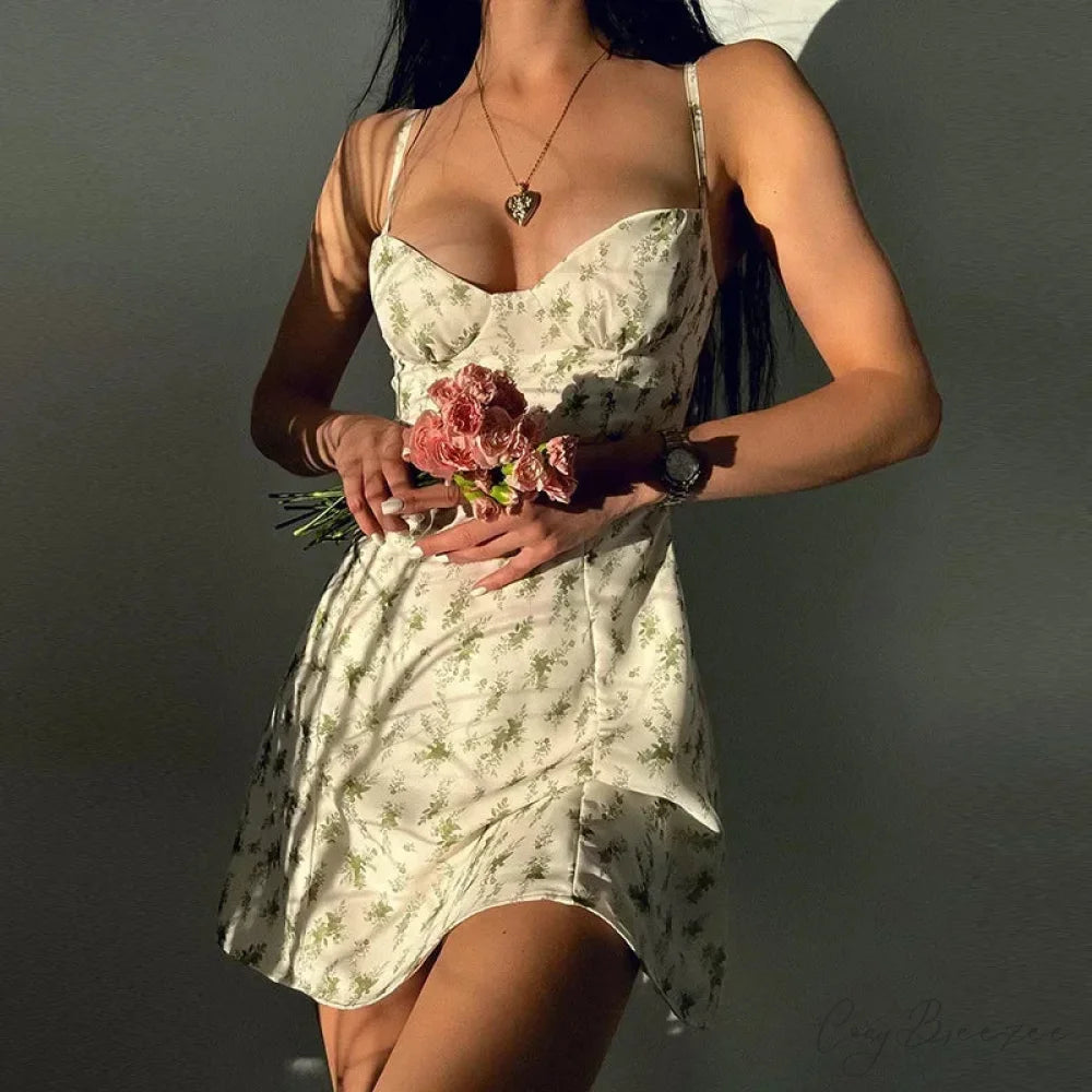 Elegant Backless Slim Floral Sundress floraldress-250126