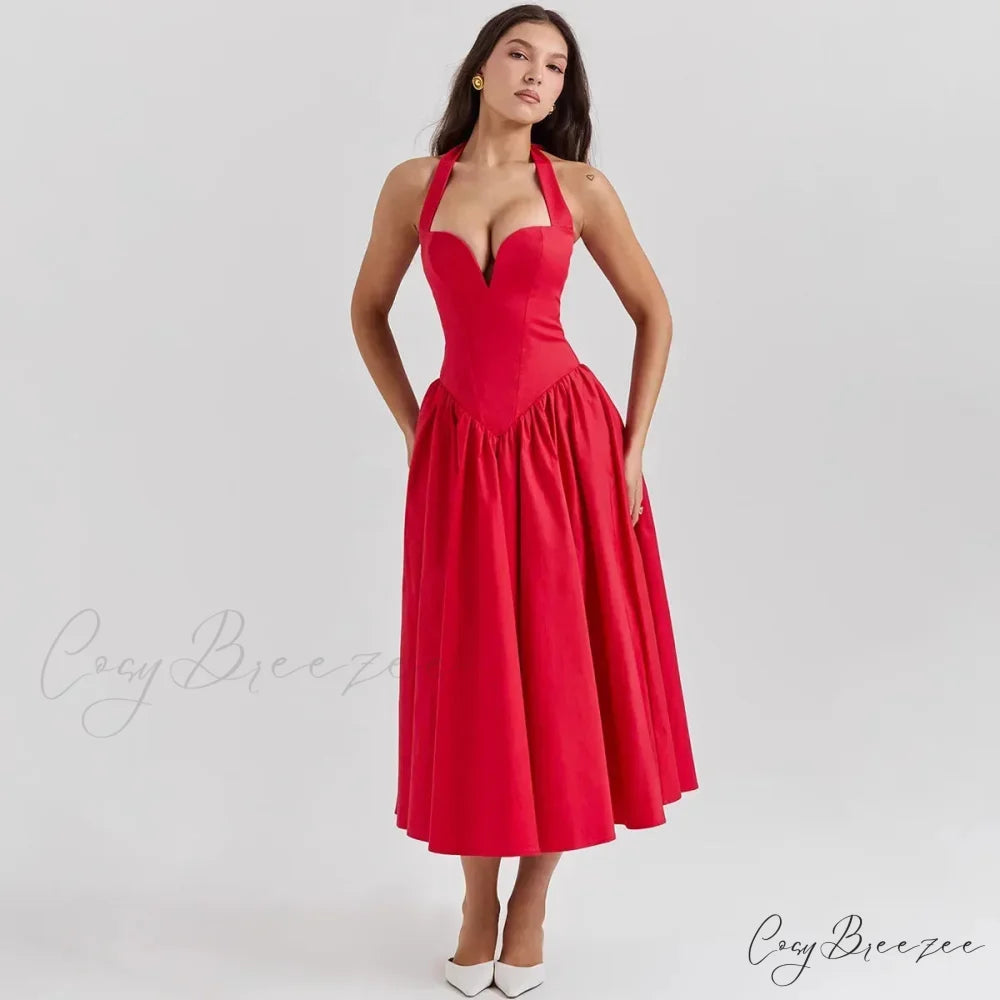 Elegant Fit and Flare Casual Sexy Christmas Party Dress