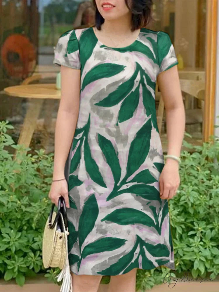 Elegant Floral Sundress Casual Dress B-Green / S oldfloraldress-250126