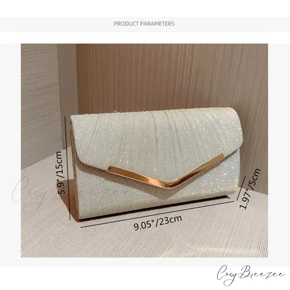 Elegant Gold Silver Banquet Clutch Shoulder Bag Purse clutchbag-250126