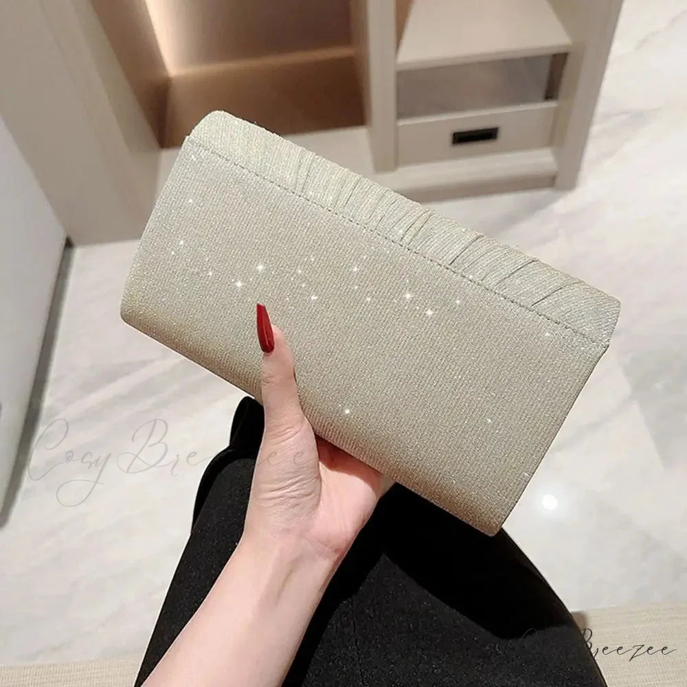 Elegant Gold Silver Banquet Clutch Shoulder Bag Purse clutchbag-250126