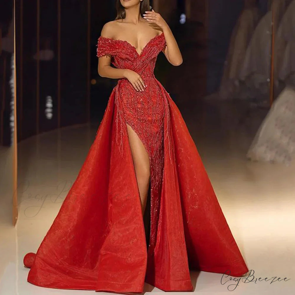 Elegant Off Shoulder Wedding Party Dress