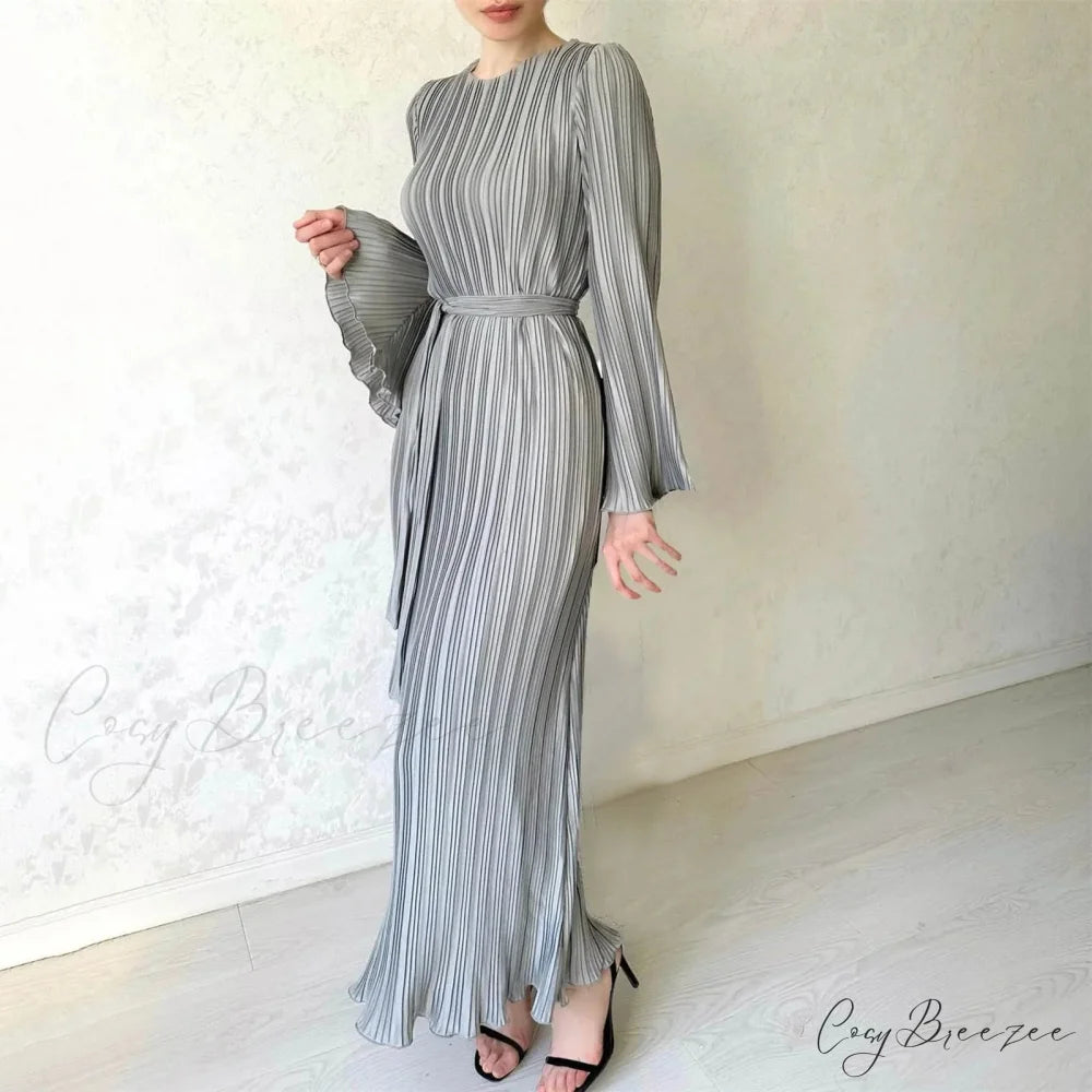 Elegant Sequin V Neck High Waist Ruched Bodydon Long Sleeve Chic Lady Split Evening Party Mini Dress Grey / S