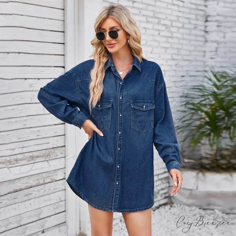 Elegant Sophisticated Glamorous Sparkling Shimmering Opulent Luxurious Chic Stylish Dress Dark Blue / S