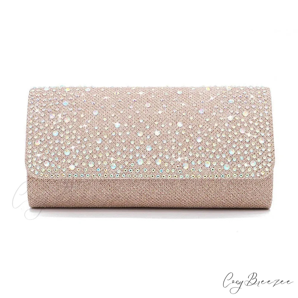 Elegant Sparkling Rhinestone Dinner Bag Champagne clutchbag-250126