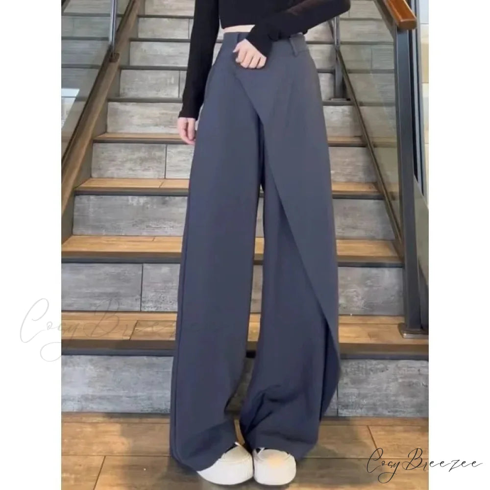 Elegant Vintage Black Suit Pants Women pants-241228