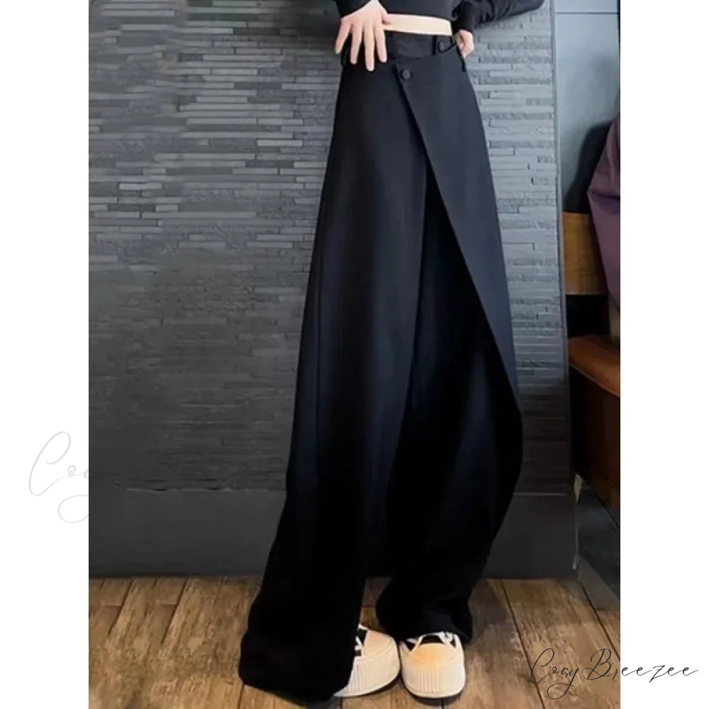 Elegant Vintage Black Suit Pants Women Black / S pants-241228