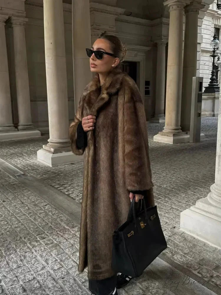 Elegant Woolen Belted Long Sleeve Coat overcoats-241228