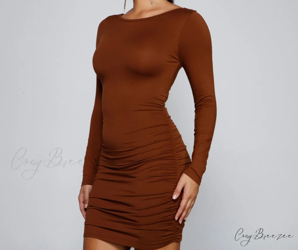 Elevated Chic Stylish Ruched Mini Dress