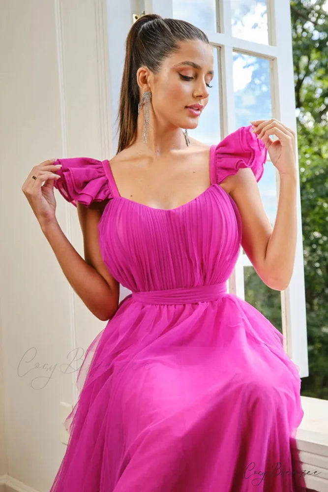 Elisabelle Runway Graceful Tulle Maxi Dress