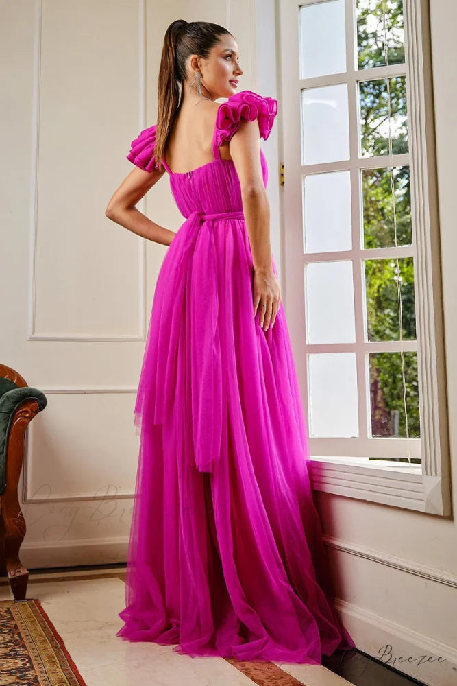Elisabelle Runway Graceful Tulle Maxi Dress