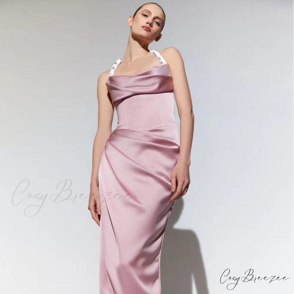 Ella Cowl Stylish Neck Satin Dress