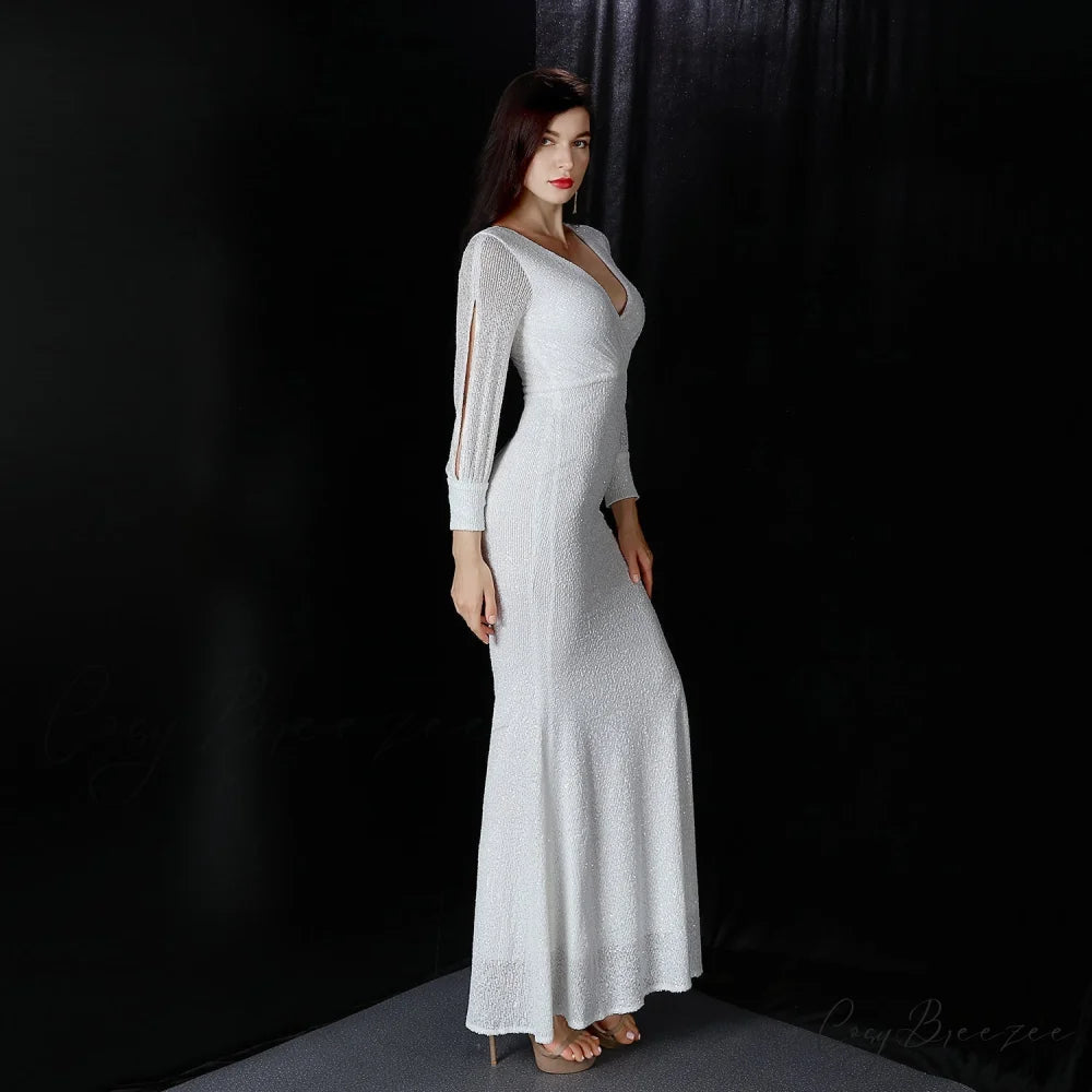 Ella long-sleeve sequined Charming formal fishtail dress