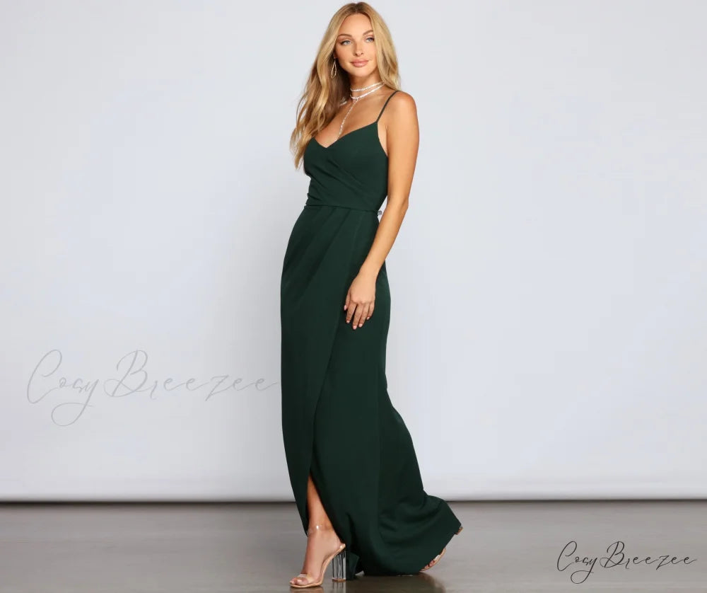 Ember Formal Stylish Wrap Mermaid Dress