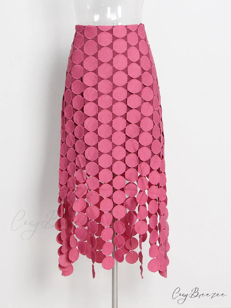 EMILI Elegant MIDI SKIRT Pink / S