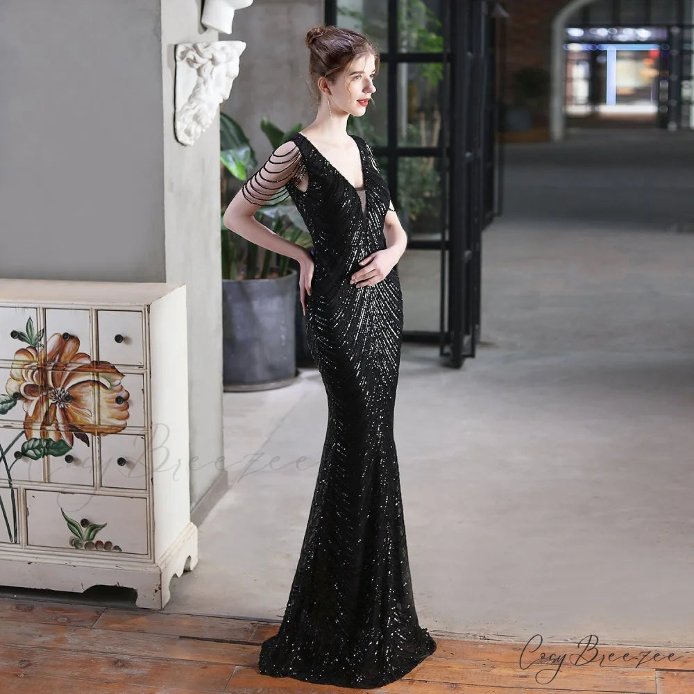 Emily Mermaid Sequin Charming Sleeveless Prom Dress