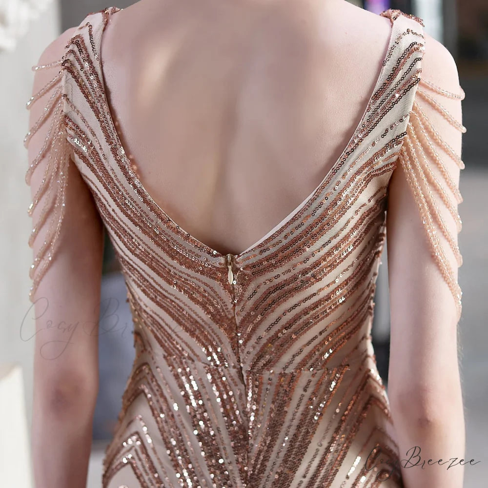Emily Mermaid Sequin Charming Sleeveless Prom Dress