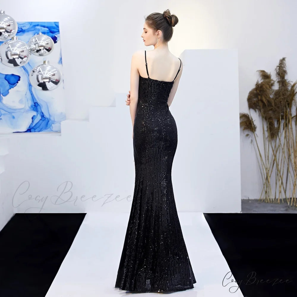 Emma sequined Stylish Formal slit dress