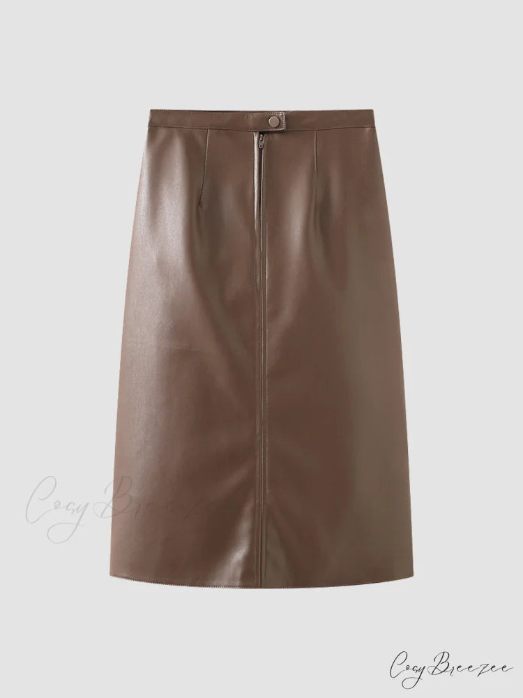 Eternity Nightshade Graceful PU Leather Skirt