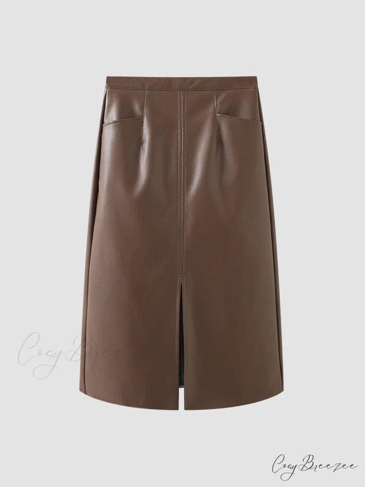 Eternity Nightshade Graceful PU Leather Skirt