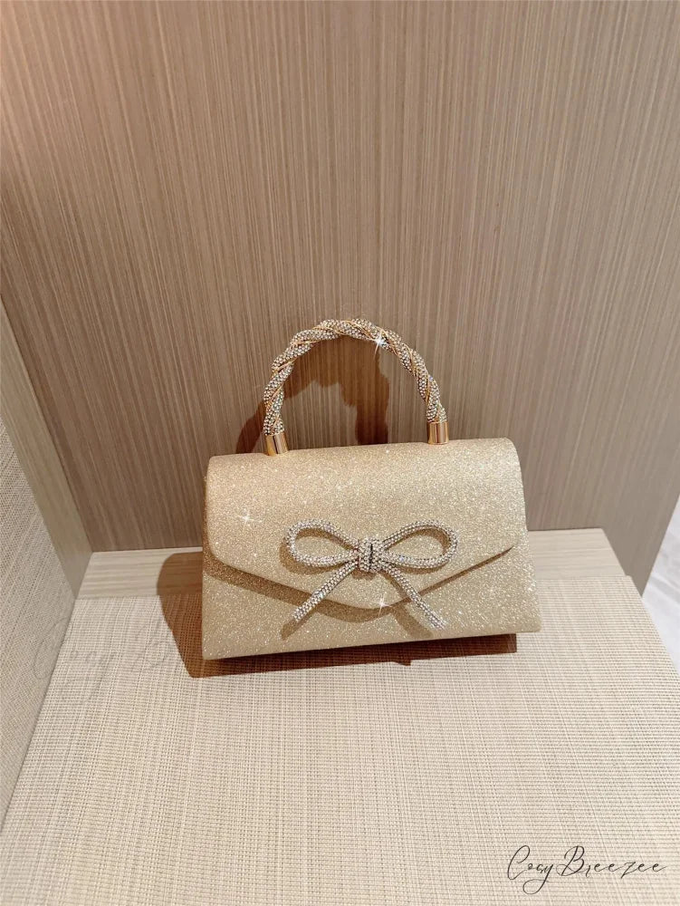 European American Diamond Bow Chain Clutch clutchbag-250126