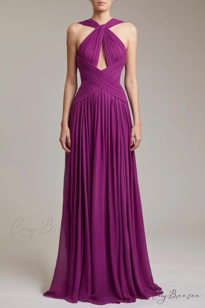 Evelyn Chiffon Graceful Maxi Dress
