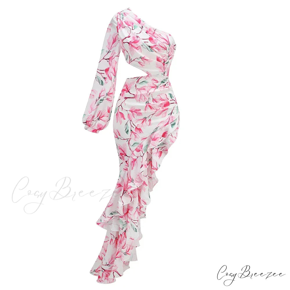 EVELYN Elegant MAXI DRESS Print / S