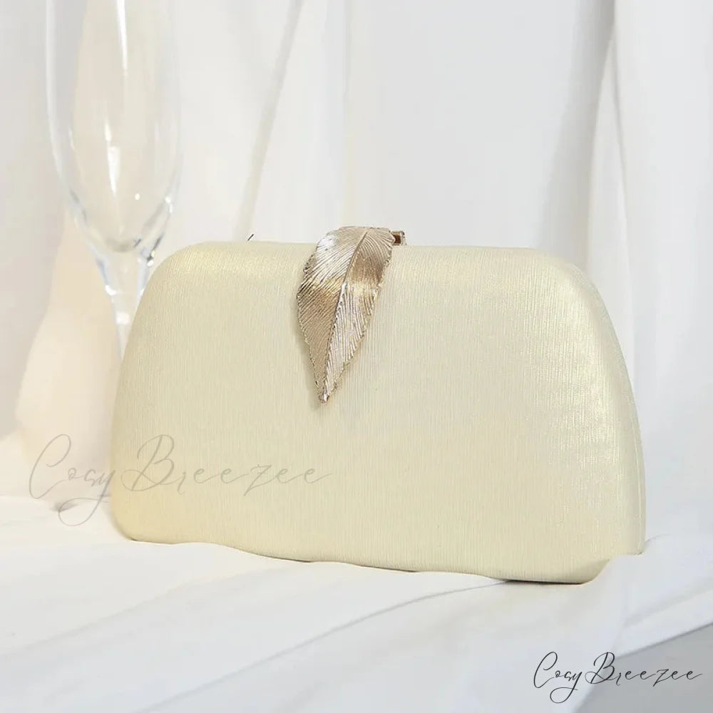 Evening Clutch Pearl Chain Handbag Wedding Cocktail Party Purse Gold clutchbag-250126