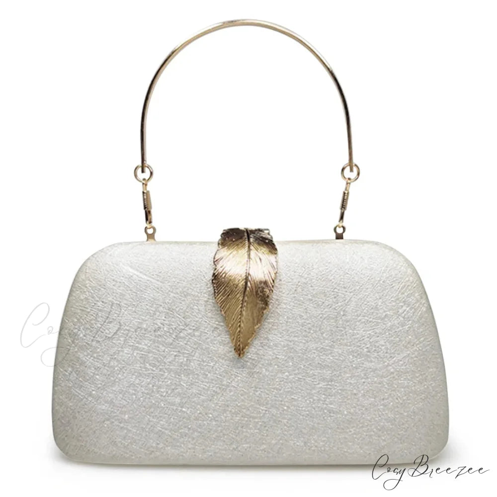 Evening Clutch Pearl Chain Handbag Wedding Cocktail Party Purse white bag clutchbag-250126