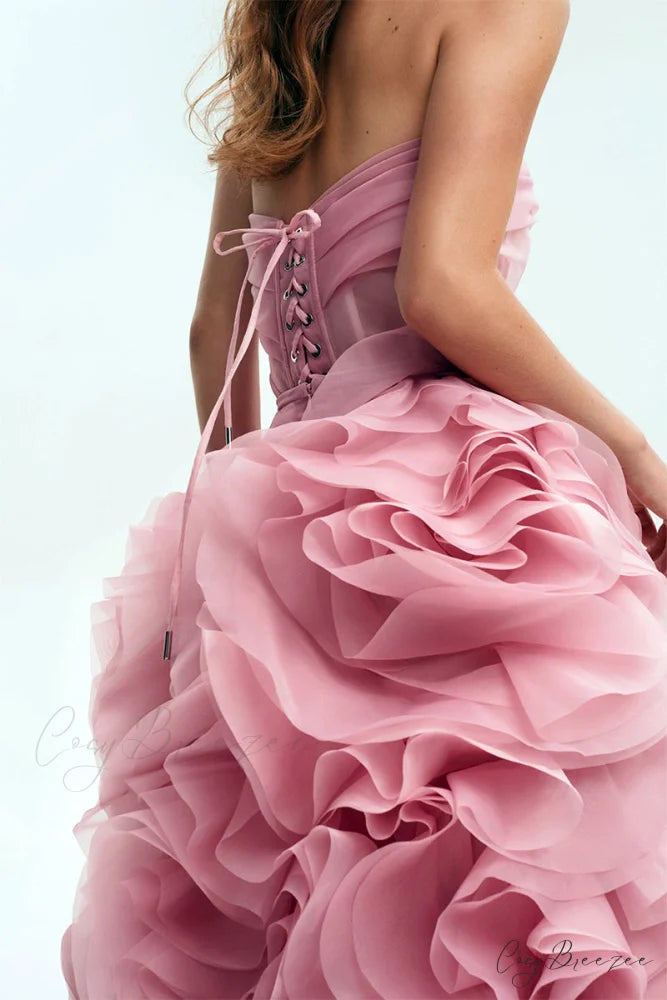Evening Icon Tulle Trendy Strapless Maxi Dress