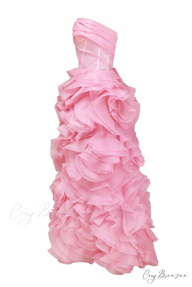 Evening Icon Tulle Trendy Strapless Maxi Dress
